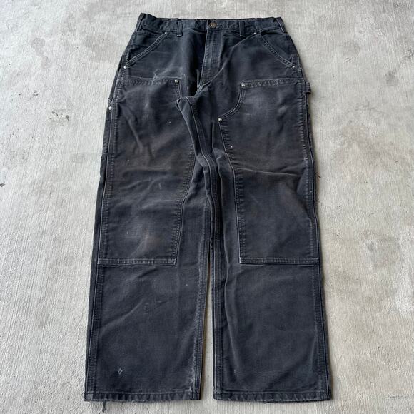 Vintage Y2K Carhartt black double knee work wear carpenter pants - Picture 1 of 6